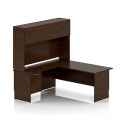 Lacasse Concept 300 LC300-DRH - Laminate desk with return, BF pedestal and hutch with doors. LEFT HAND SIDE APPLICATION.