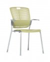 Humanscale Cinto stacking chair - Fixed arms - V Silver - Legs - Green S41