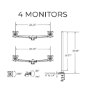Workrite Conform Static Arm - 4 Monitors specs