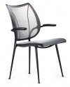 Humanscale Liberty guest chair - Black frame - Platinum mesh - Angle view