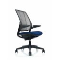 Humanscale Smart - Adjustable arms - Black frame & trims - Navy fabric V507 - Angle view