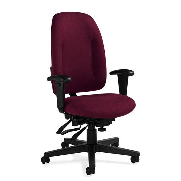 Global Granada 3117 - High back multi-tilter chair & Schukra lumbar support - Silhouette - Claret SL32 