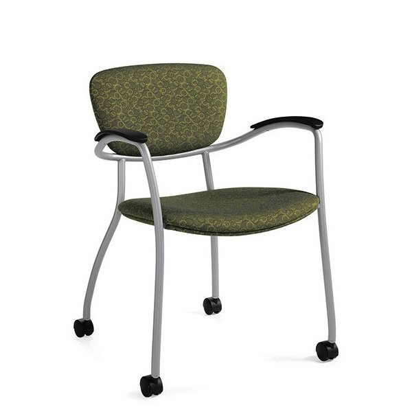 Global Caprice 3365C Arm Chair with Casters - Oxygen - Lime OX02