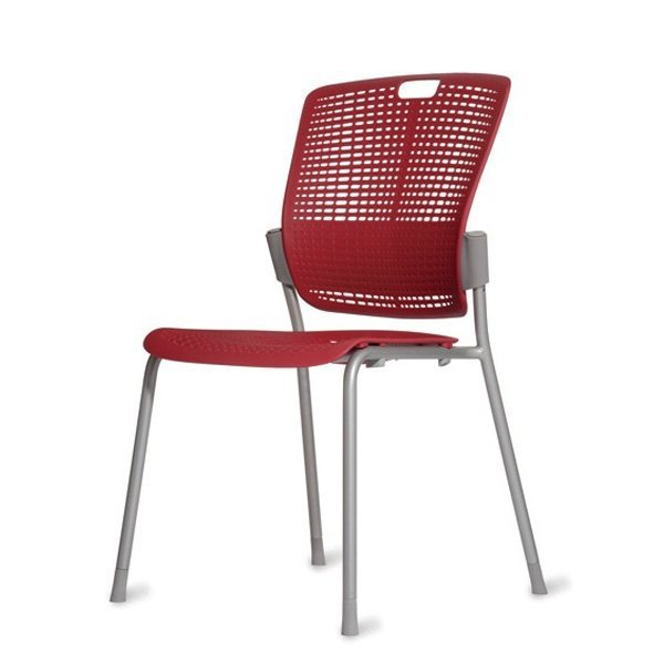 Humanscale Cinto stacking chair - Armless - V Silver - Legs - Red S72