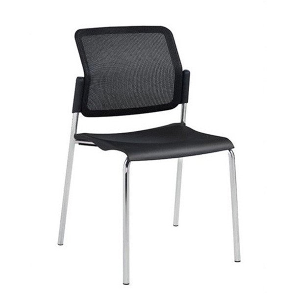 Global Armless Stacking Chair & Mesh back - Sonic 3D 6508MB - Chrome - Night