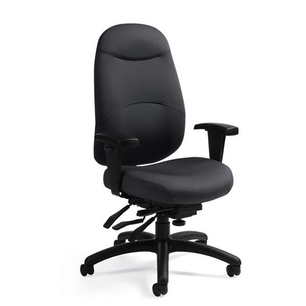 Global Granada Deluxe 1190-3-G3 High back multi-tilt chair with Schukra - Imprints Slate IM83