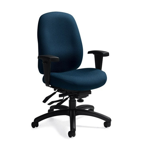 Global Granada Deluxe 1171-3 - Medium back multi-tilter office chair - Imprints - Navy IM76