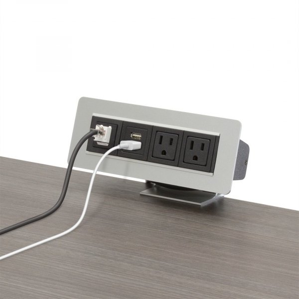 Prise de bureau encastrable USB & courant : Prise T-A - Spark Office