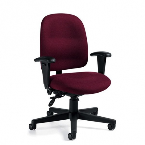 Global Granada 3275 Low Plain Back Operator Chair - Silhouette - Claret SL32