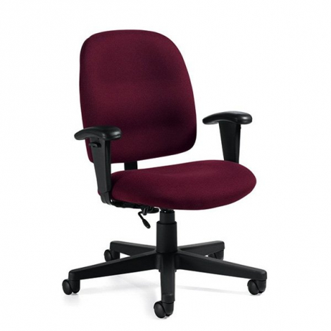 Global Granada 3255 Durable Task Chair with Arms - Silhouette - Claret SL32