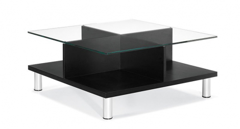 Global Citi 7889 Table de réception carrée de centre - Dessus en verre